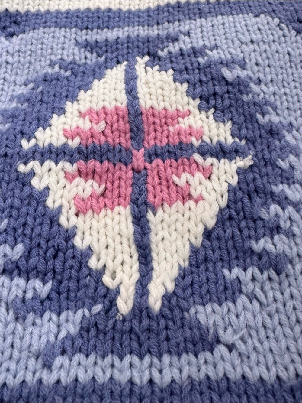 Vintage 90s Karuba Knit Crewneck Sweater Geometric Pastel Cottagecore Chunky S - Picture 5 of 5